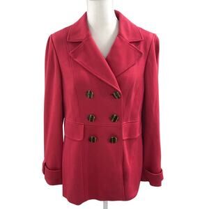 Alfani Pink Double Breasted Pea Coat Jacket